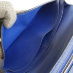 Hermes Bearn Long Wallet Blue Epsom Leather with Palladium Plated Hardware Bag #RYLR-7 - Image 26