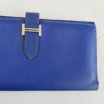 Hermes Bearn Long Wallet Blue Epsom Leather with Palladium Plated Hardware Bag #RYLR-7 - Image 4