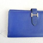 Hermes Bearn Long Wallet Blue Epsom Leather with Palladium Plated Hardware Bag #RYLR-7 - Image 3