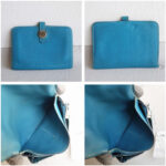 Hermes Dogon Compact Wallet Blue Jean Clemence Leather #RYLE-5 - Image 2