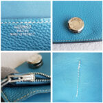 Hermes Dogon Compact Wallet Blue Jean Clemence Leather #RYLE-5 - Image 17