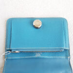 Hermes Dogon Compact Wallet Blue Jean Clemence Leather #RYLE-5 - Image 12
