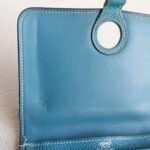 Hermes Dogon Compact Wallet Blue Jean Clemence Leather #RYLE-5 - Image 7