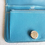 Hermes Dogon Compact Wallet Blue Jean Clemence Leather #RYLE-5 - Image 10