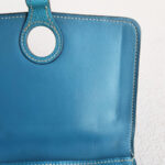 Hermes Dogon Compact Wallet Blue Jean Clemence Leather #RYLE-5 - Image 8