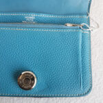 Hermes Dogon Compact Wallet Blue Jean Clemence Leather #RYLE-5 - Image 11