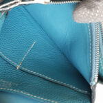 Hermes Dogon Compact Wallet Blue Jean Clemence Leather #RYLE-5 - Image 18