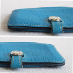 Hermes Dogon Compact Wallet Blue Jean Clemence Leather #RYLE-5 - Image 15