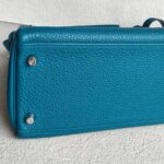 Hermes Kelly 32cm Vert Bosphore Clemence Leather with Palladium Plated Hardware #RTCK-1 - Image 9