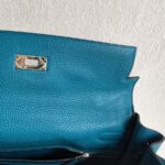 Hermes Kelly 32cm Vert Bosphore Clemence Leather with Palladium Plated Hardware #RTCK-1 - Image 23