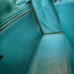 Hermes Kelly 32cm Vert Bosphore Clemence Leather with Palladium Plated Hardware #RTCK-1 - Image 36