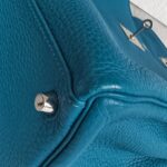 Hermes Kelly 32cm Vert Bosphore Clemence Leather with Palladium Plated Hardware #RTCK-1 - Image 14