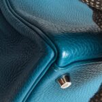 Hermes Kelly 32cm Vert Bosphore Clemence Leather with Palladium Plated Hardware #RTCK-1 - Image 13