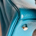 Hermes Kelly 32cm Vert Bosphore Clemence Leather with Palladium Plated Hardware #RTCK-1 - Image 11