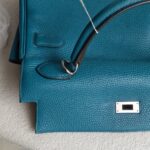 Hermes Kelly 32cm Vert Bosphore Clemence Leather with Palladium Plated Hardware #RTCK-1 - Image 20