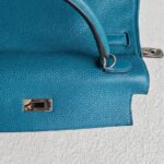 Hermes Kelly 32cm Vert Bosphore Clemence Leather with Palladium Plated Hardware #RTCK-1 - Image 21