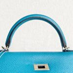 Hermes Kelly 32cm Vert Bosphore Clemence Leather with Palladium Plated Hardware #RTCK-1 - Image 17