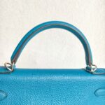 Hermes Kelly 32cm Vert Bosphore Clemence Leather with Palladium Plated Hardware #RTCK-1 - Image 18