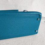 Hermes Kelly 32cm Vert Bosphore Clemence Leather with Palladium Plated Hardware #RTCK-1 - Image 10