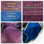 Hermes Roulis Slim Wallet /Waist Pouch Purple Swift Leather with Palladium-Plated Hardware #RTCL-4 - Image 21