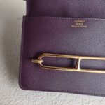 Hermes Roulis Slim Wallet /Waist Pouch Purple Swift Leather with Palladium-Plated Hardware #RTCL-4 - Image 9