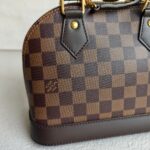 LV Alma BB Damier Ebene Coated Canvas with Leather and Gold Hardware #RTCO-1 - Image 3