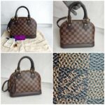 LV Alma BB Damier Ebene Coated Canvas with Leather and Gold Hardware #RTCO-1 - Image 2