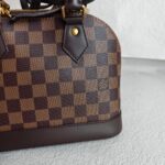 LV Alma BB Damier Ebene Coated Canvas with Leather and Gold Hardware #RTCO-1 - Image 4