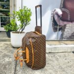 LV Eole 60 Vintage Trolley Luggage Brown Monogram Coated Canvas with Leather and Gold Hardware #RTKC-1