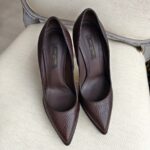 LV Pump Size 37 Brown Leather Shoes #RTCE-1 - Image 2