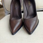 LV Pump Size 37 Brown Leather Shoes #RTCE-1 - Image 3