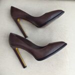 LV Pump Size 37 Brown Leather Shoes #RTCE-1 - Image 4