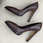 LV Pump Size 37 Brown Leather Shoes #RTCE-1 - Image 5