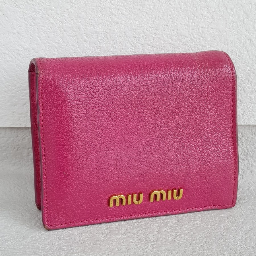 Miu Miu Wallet Pink Goatskin with Gold Hardware #RSRL-2