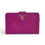 Prada 1M1225 Wallet Purple Saffiano Leather with Gold Hardware #RSCE-4