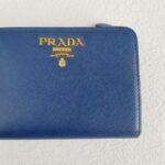 Prada Wallet Blue Saffiano Leather with Gold Hardware #RSLS-1 - Image 4