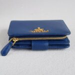Prada Wallet Blue Saffiano Leather with Gold Hardware #RSLS-1 - Image 7