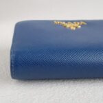 Prada Wallet Blue Saffiano Leather with Gold Hardware #RSLS-1 - Image 8