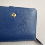 Prada Wallet Blue Saffiano Leather with Gold Hardware #RSLS-1 - Image 12