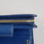 Prada Wallet Blue Saffiano Leather with Gold Hardware #RSLS-1 - Image 17