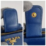 Prada Wallet Blue Saffiano Leather with Gold Hardware #RSLS-1 - Image 20