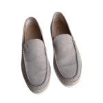 Tods Loafer Size 7.5 Browngrey Leather Shoes #RSLY-130