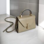 Valextra Side Mini Tundra Green Millepunte Calf Leather with Gold Hardware #RTYC-5