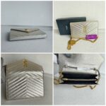 YSL Cassandre Wallet On Chain Gold Leather with Gold Hardware #RTKL-2 - Image 2