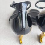 YSL Opyum Sandal Size 38 Black Patent Leather Shoes #RTLR-1 - Image 6