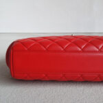 Chanel Clutch Red Lambskin with Silver Hardware #RYLT-2 - Image 13