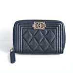 Chanel Boy Card Holder /Coin Purse Black Grained Calfskin with Ruthenium Hardware #RTOO-5 - Image 2