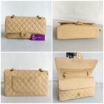 Chanel Classic 11.12 /Medium Double Flap Beige Grained Calfskin with Gold Hardware #RTSL-2 - Image 2