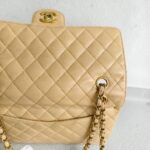 Chanel Classic 11.12 /Medium Double Flap Beige Grained Calfskin with Gold Hardware #RTSL-2 - Image 4
