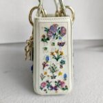 Christian Dior Lady Dior Mini Limited Edition White Leather with Gold Hardware #RTLC-4 - Image 9